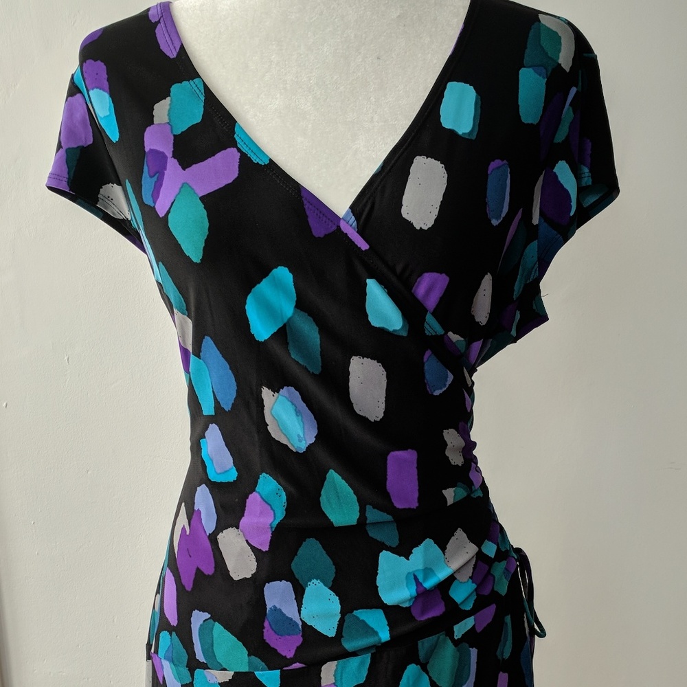 Sleek Multicolor Wrap Dress
